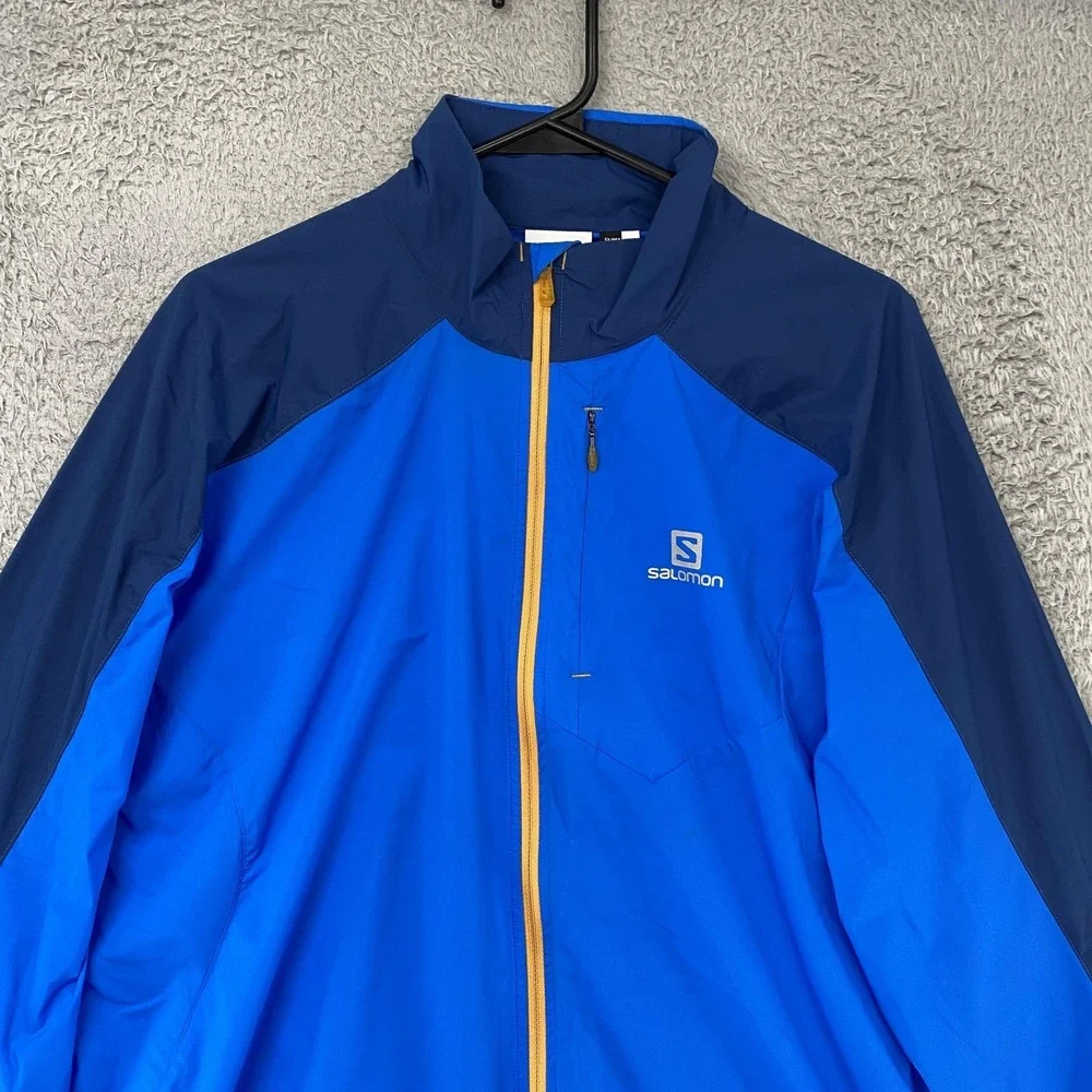 Salomon‎ Clima Wind Jacket Mens Large Blue Lightweight Running Full Zip